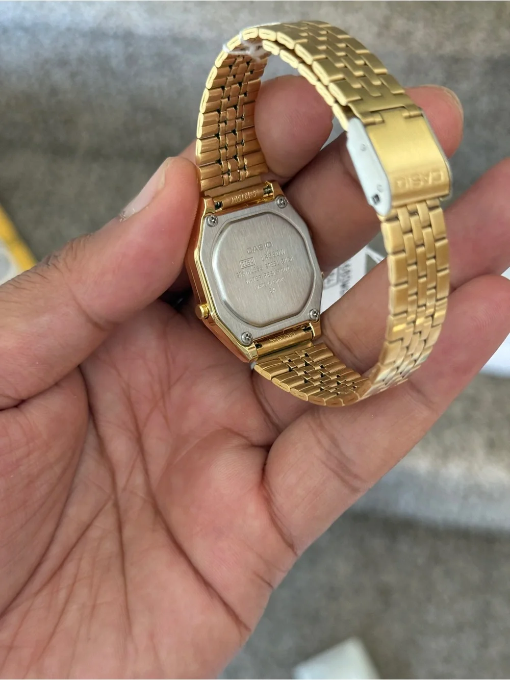 Casio Women's Gold Tone Digital Watch Mid-Size Floral Design trendy Watch